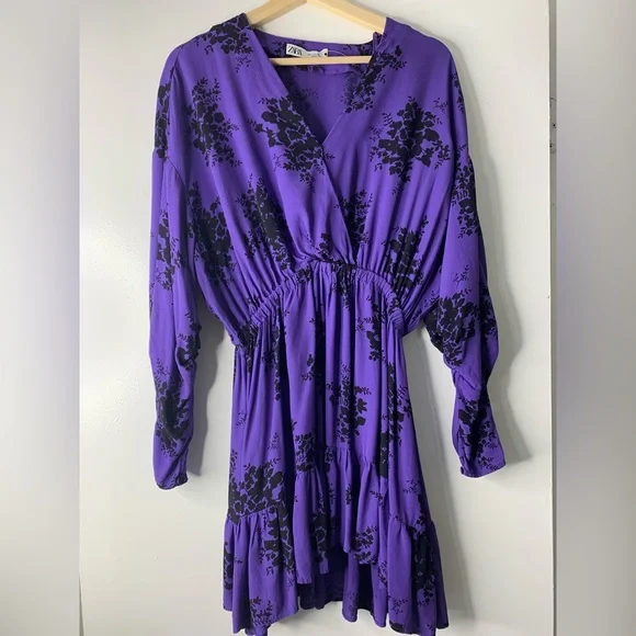 BLOGGERS FAVE/ ZARA DRESSES PURPLE/FLORAL PRINT SZ S - Picture 6 of 13